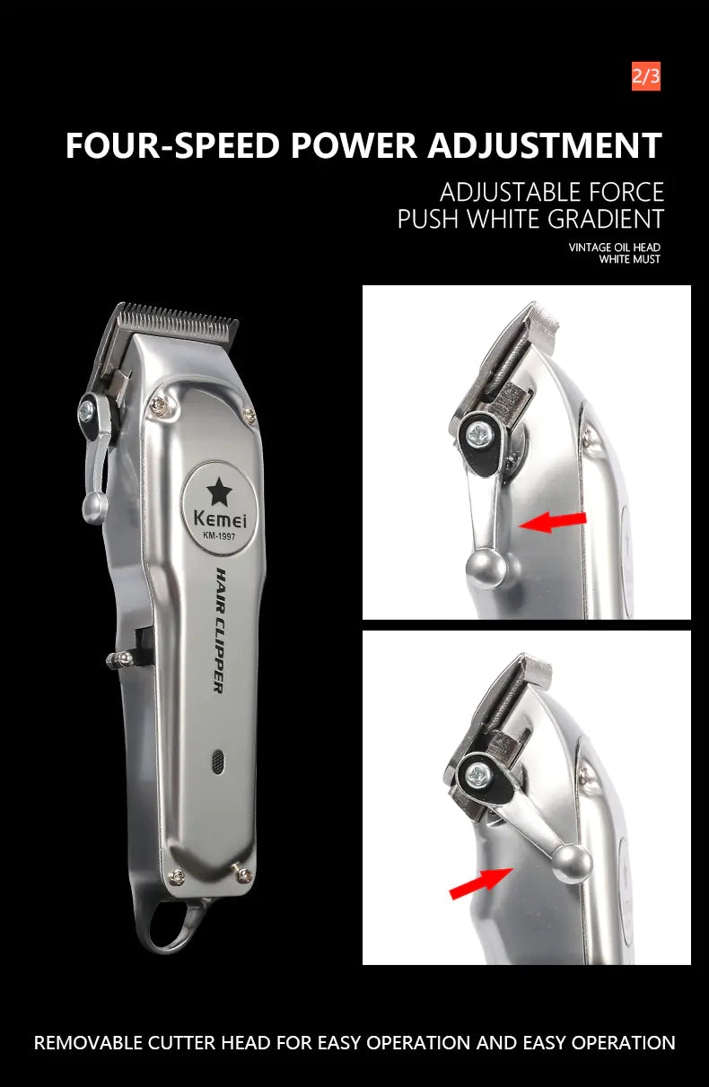 Kemei Rechargeable Electric Hair Clipper for Men