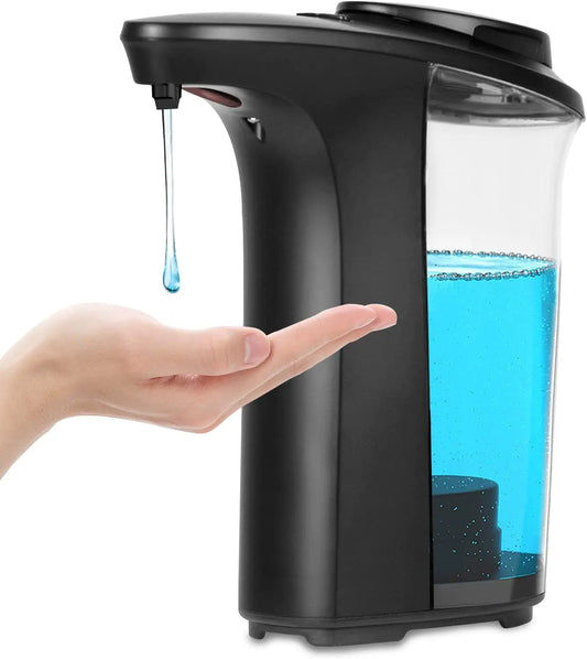 FKWin Automatic Soap Dispenser Dish Soap Dispenser Touchless Hand Soap Dispenser 17oz/500ml with 5 Adjustable Soap Levels Kitchen Soap Dispenser Liquid Hand Soap Dispenser Bathroom Black