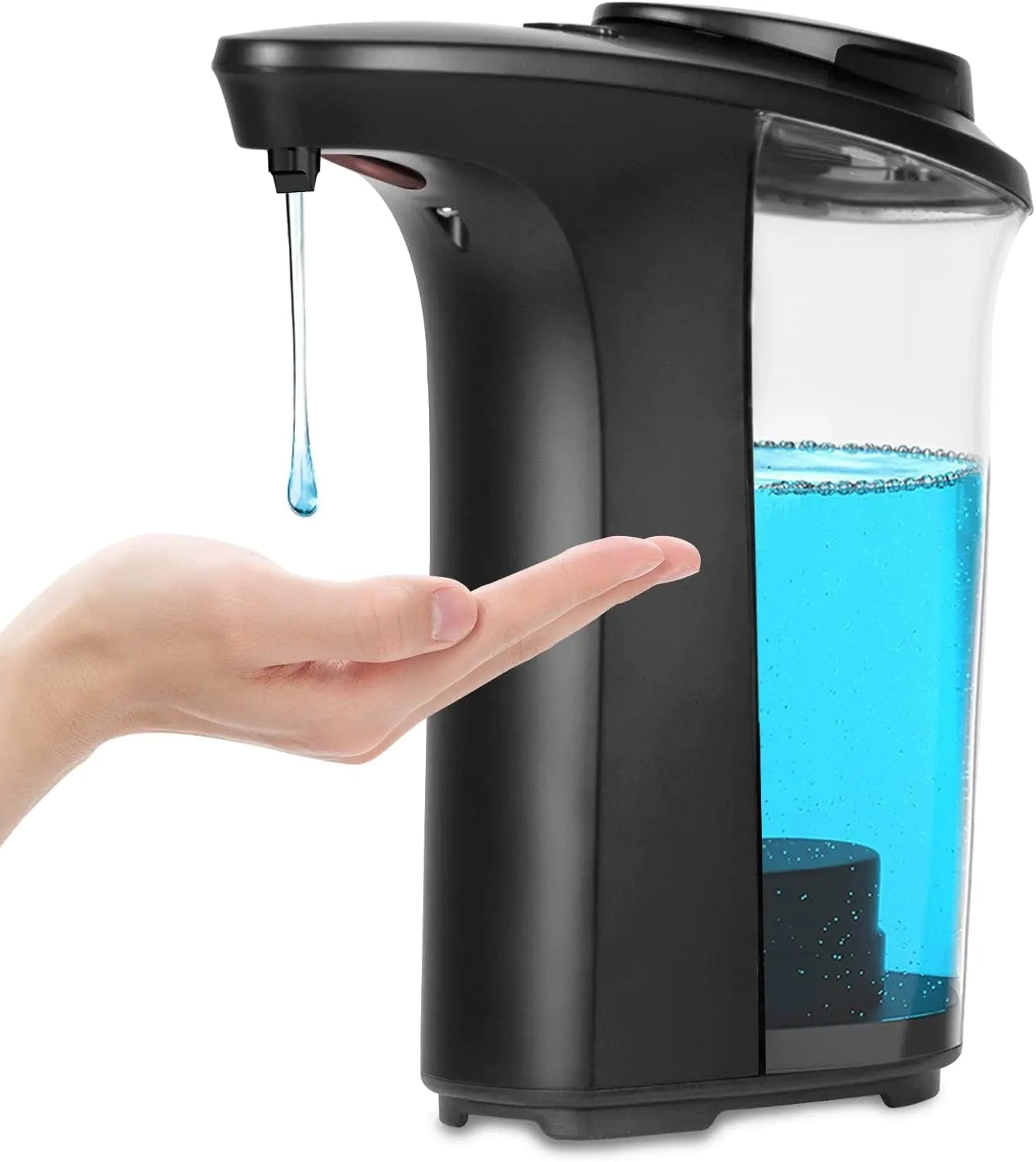 FKWin Automatic Soap Dispenser Dish Soap Dispenser Touchless Hand Soap Dispenser 17oz/500ml with 5 Adjustable Soap Levels Kitchen Soap Dispenser Liquid Hand Soap Dispenser Bathroom Black